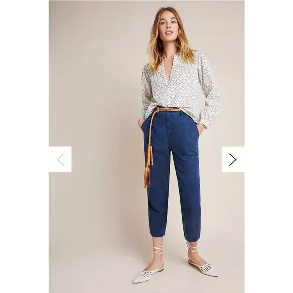 Anthropologie Audra Utility Pants Blue Women's Size 29 - Picture 11 of 11